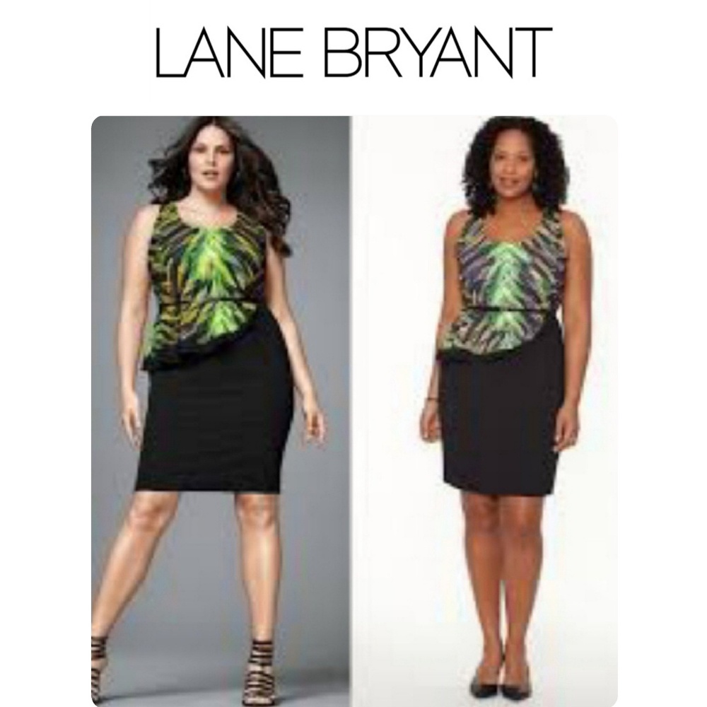 💯Asymmetric Peplum Botanical Print DRESS-Size 18